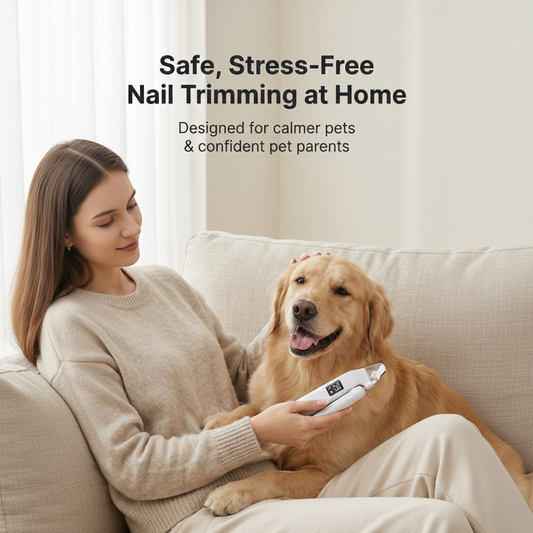 SafeClip™ 2-in-1 Electric Pet Nail Trimmer with LED Lights — Clip & Grind Safely at Home